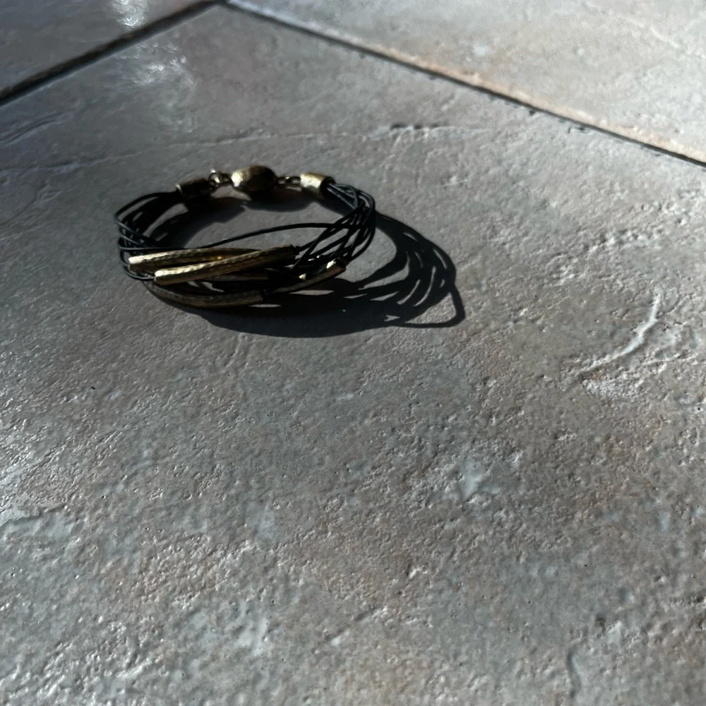 Chico's Black and Gold Multi-Strand Bracelet - Picture 2 of 5